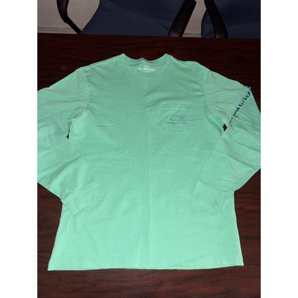 Vineyard Vines Mens Green Long Sleeve Pocket Tee Size Small